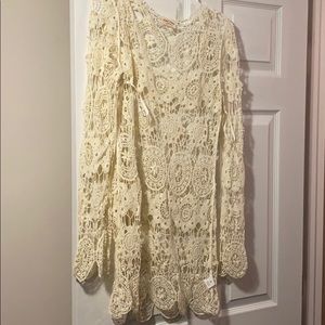 Crochet Beach Swim Coverup Dress